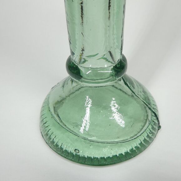 Recycled Glass Candlestick Candle Holder Vintage Taper 7.5" Tall - Picture 3 of 6